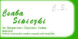 csaba sipiczki business card